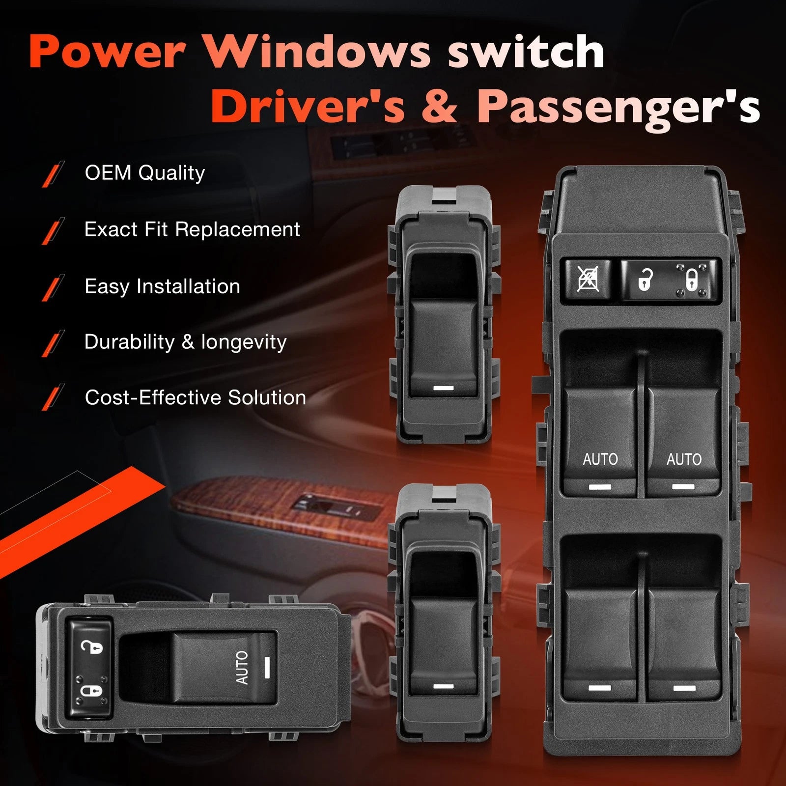 Power Window Control Switch for Jeep Chrysler 200 300 Dodge Charger (2006-2014)