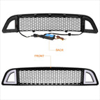 Honeycomb Front Upper Bumper Grille w/Triangle LED DRL for Ford Mustang (2018–2020)
