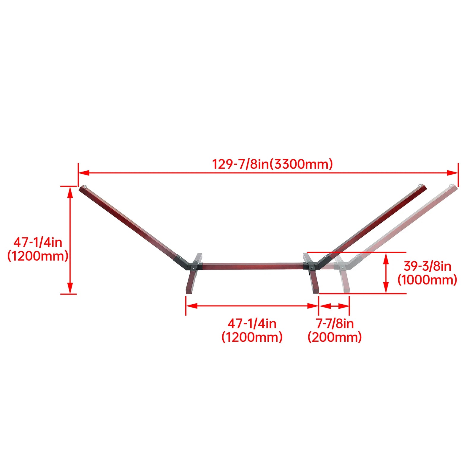 Hammock Stand for Universal Fit 2-Person (Garden, Picnic, Camp)