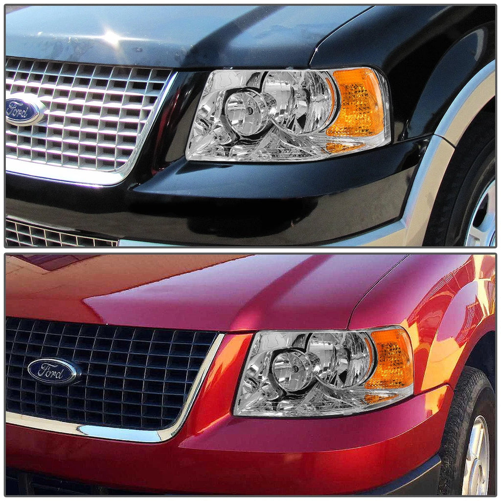 Chrome Housing Amber Side Bumper Headlight for Ford Expedition (2003–2006)