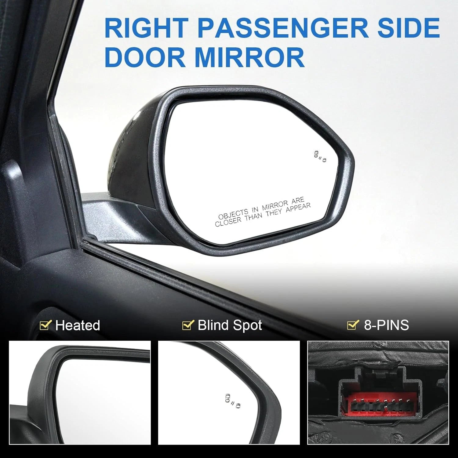 Passenger Side Mirror for Ford Explorer (2020–2023) LB5Z17682BA Textured Black
