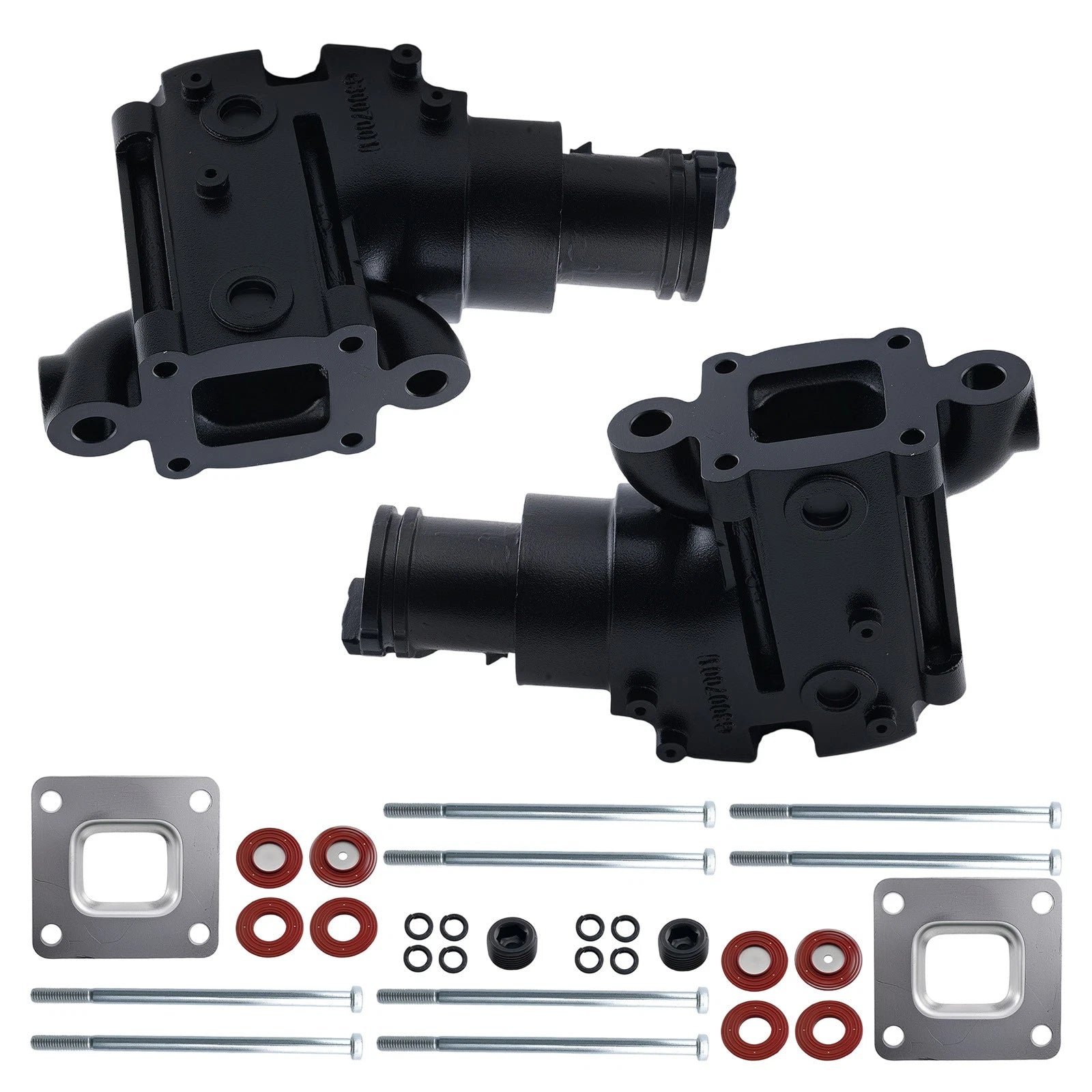 2X Black Exhaust Manifold Riser Elbow for GM V6 V8 Engines (2004–Present)