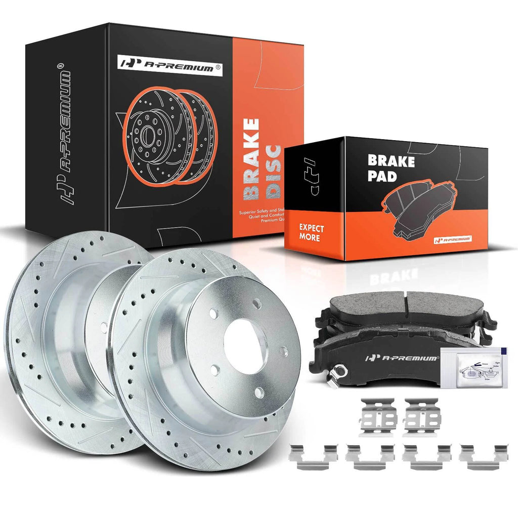 Rear Side Drilled Brake Rotors & Ceramic Pads for Chevy Blazer S10 (1995–2005)