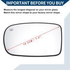 Heated Left Side Mirror Glass for Chrysler 200 300 (2011–2014)