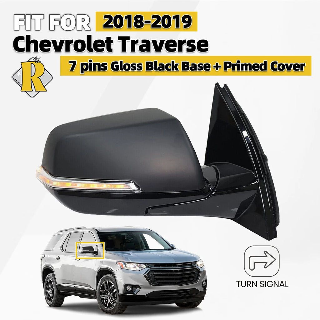 Side Mirror for Chevrolet Traverse (2018–2019) with Turn Signal, Right, 7 Pin