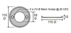 Anode for Volvo Penta 250-270 Sterndrive Single Prop Ring Zinc (875805-4, 18-6005)