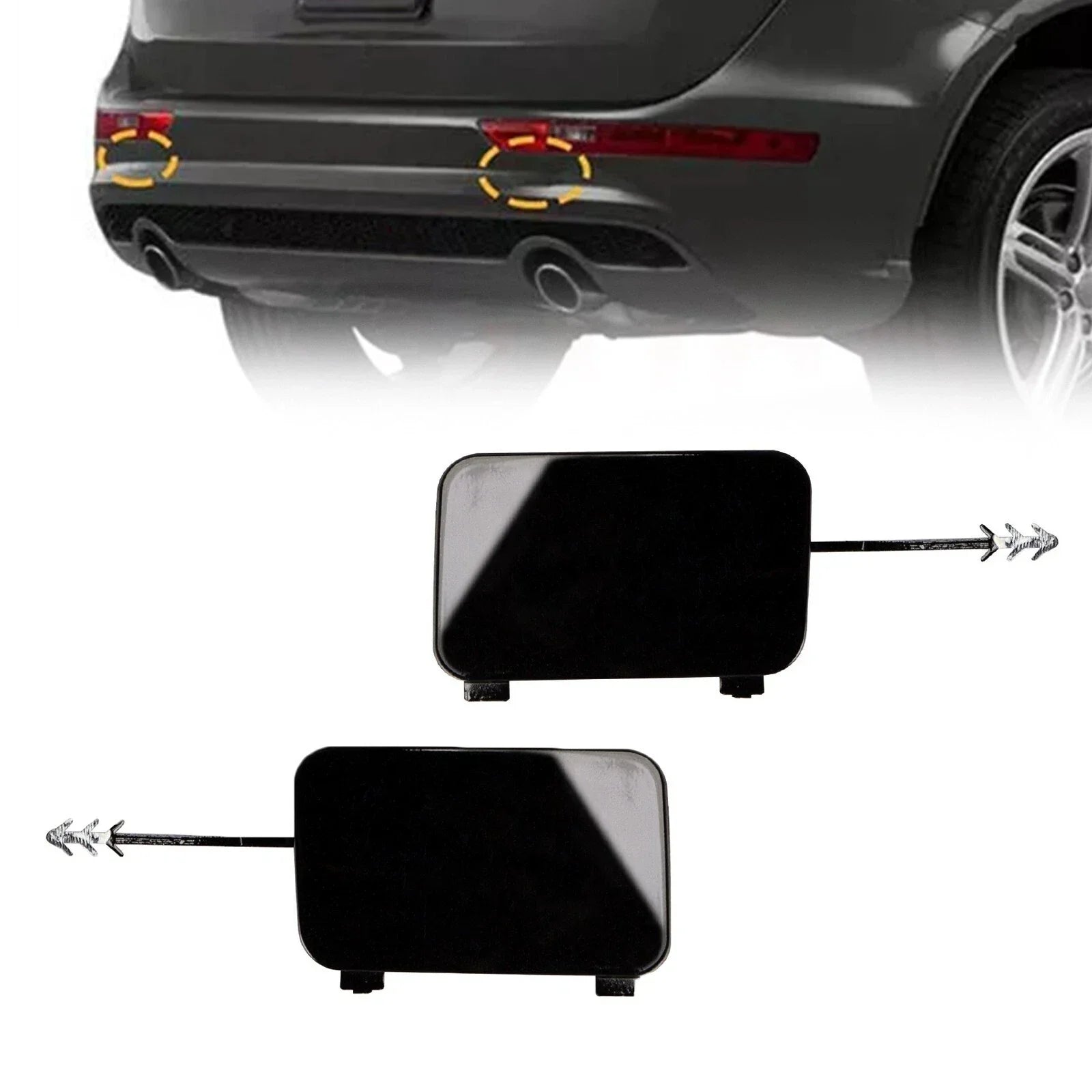 2x Rear Bumper Tow Hook Cap Towing Eye Cover for Q5 (2008–2017)