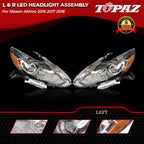 Set of 2 LED Headlights Assembly for Nissan Altima (2016–2018)