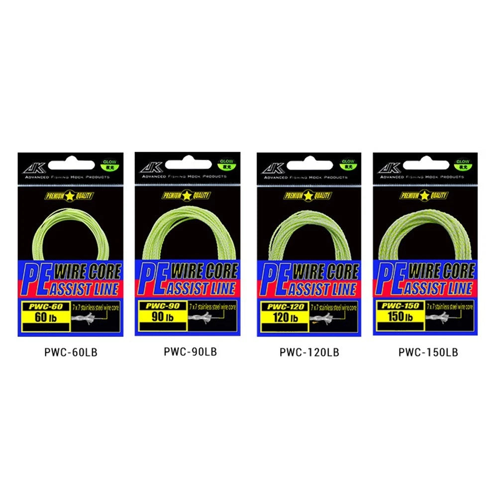 Luminous Fishing Line Tackle PE Wire Core Assist Cord for PWC (1 pcs)