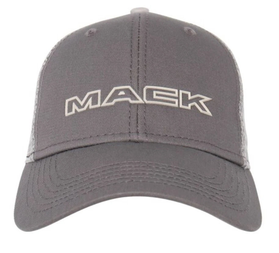 Mack Trucks 3D Wordmark Logo Dark Grey Mesh Snapback Cap/Hat