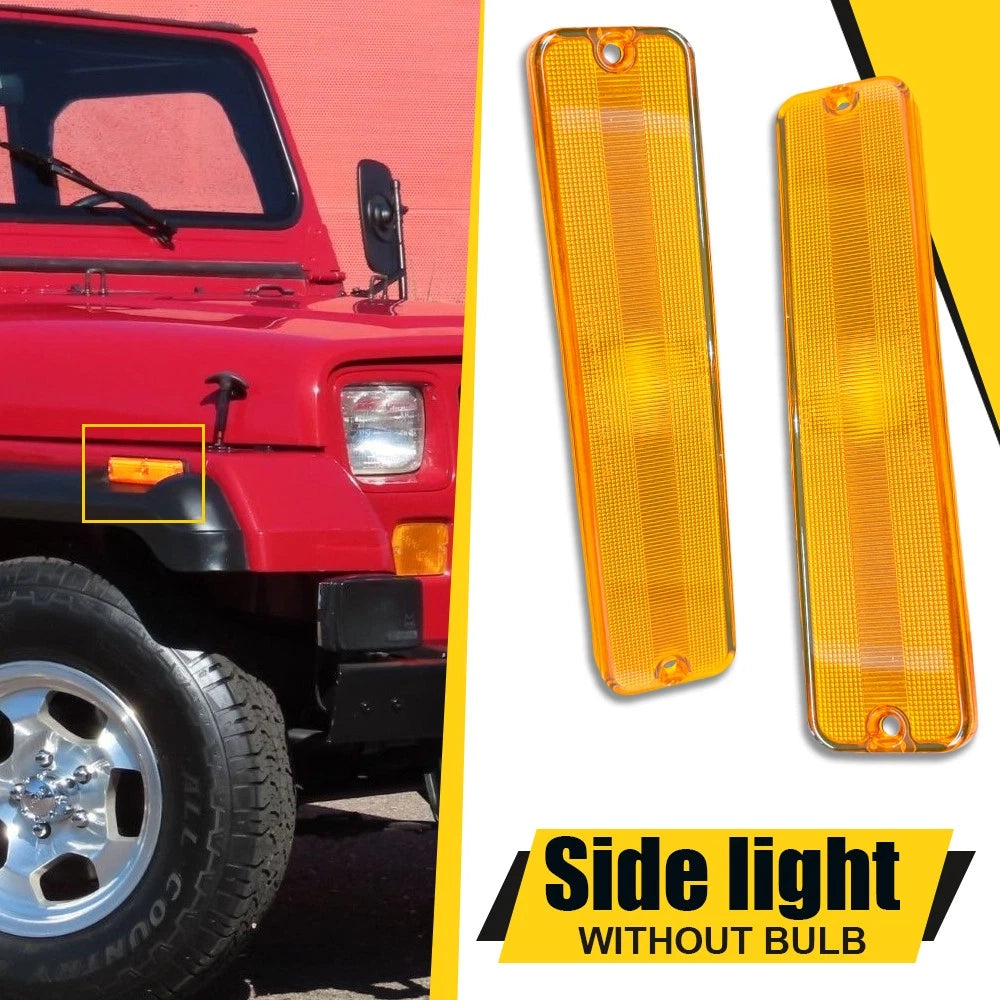 Amber Lens Side Marker Lights for Jeep Wrangler YJ (1987–1995) EXV