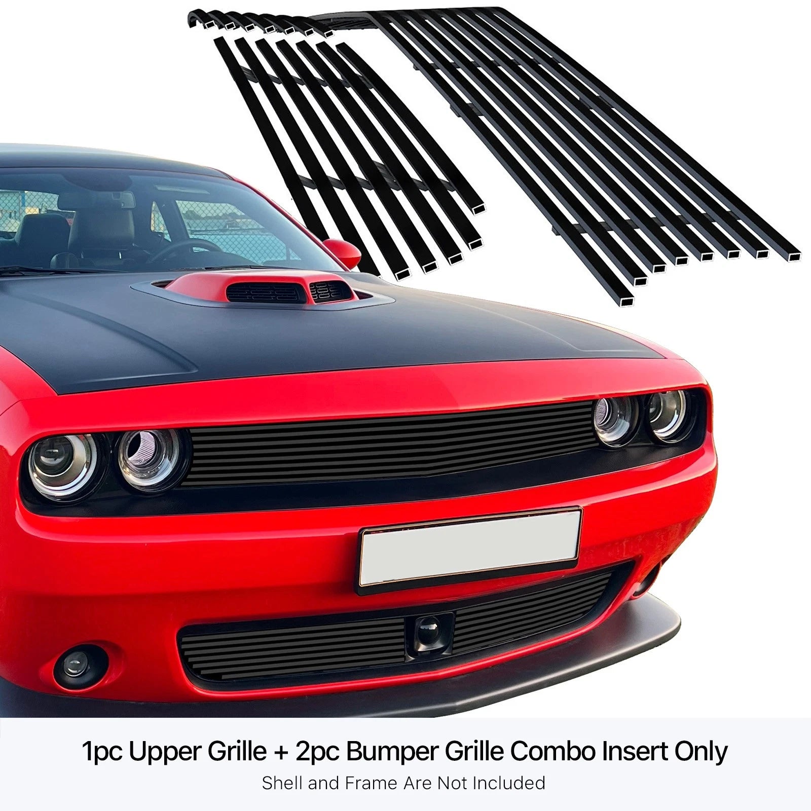 Stainless Black Billet Grille Combo for Dodge Challenger (2015-2023)
