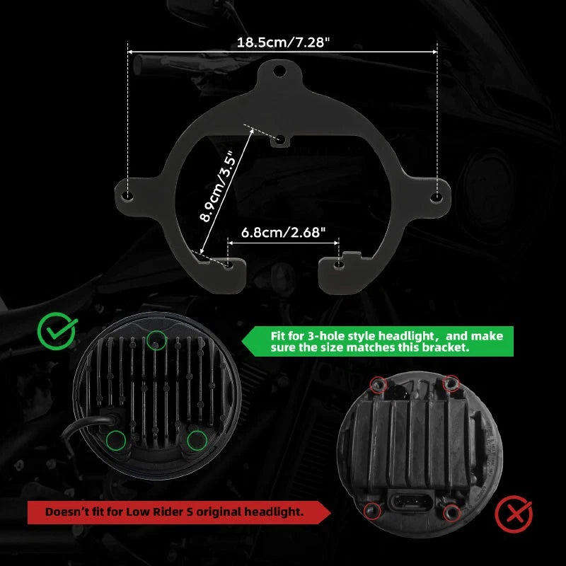 Headlight Fairing Windshield Bracket for Harley Softail Low Rider S (2020–2025)