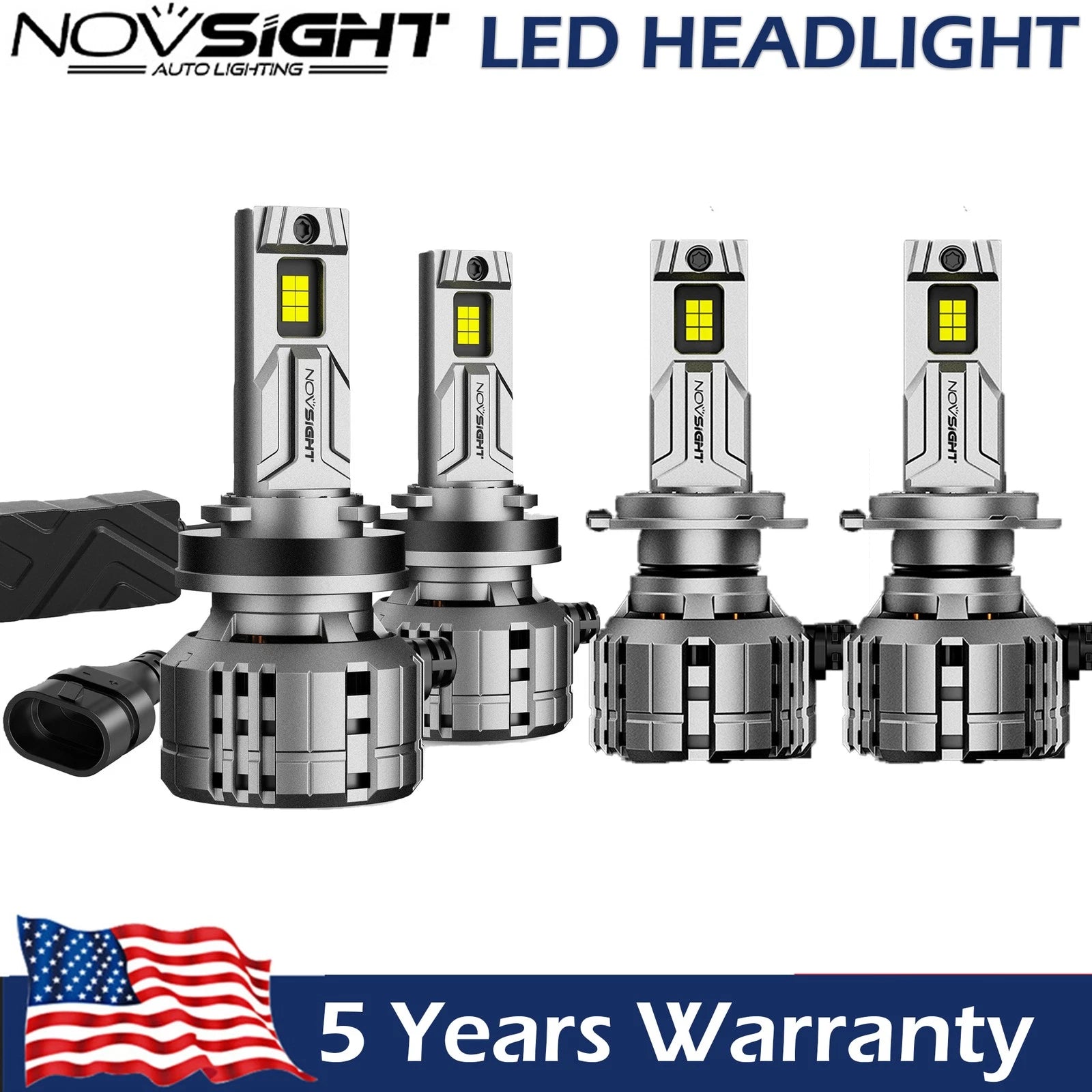4X H11 H7 LED Headlight Bulbs for High Low Beam (200W 40000LM)
