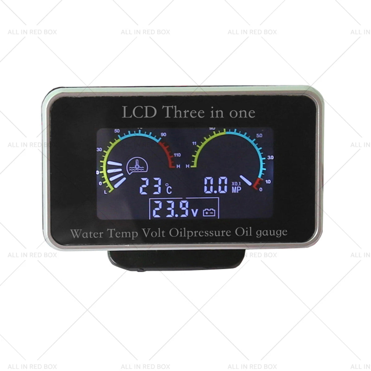 3-in-1 LCD Oil Pressure, Voltmeter, Water Temp Gauge for Car Truck (12V/24V)