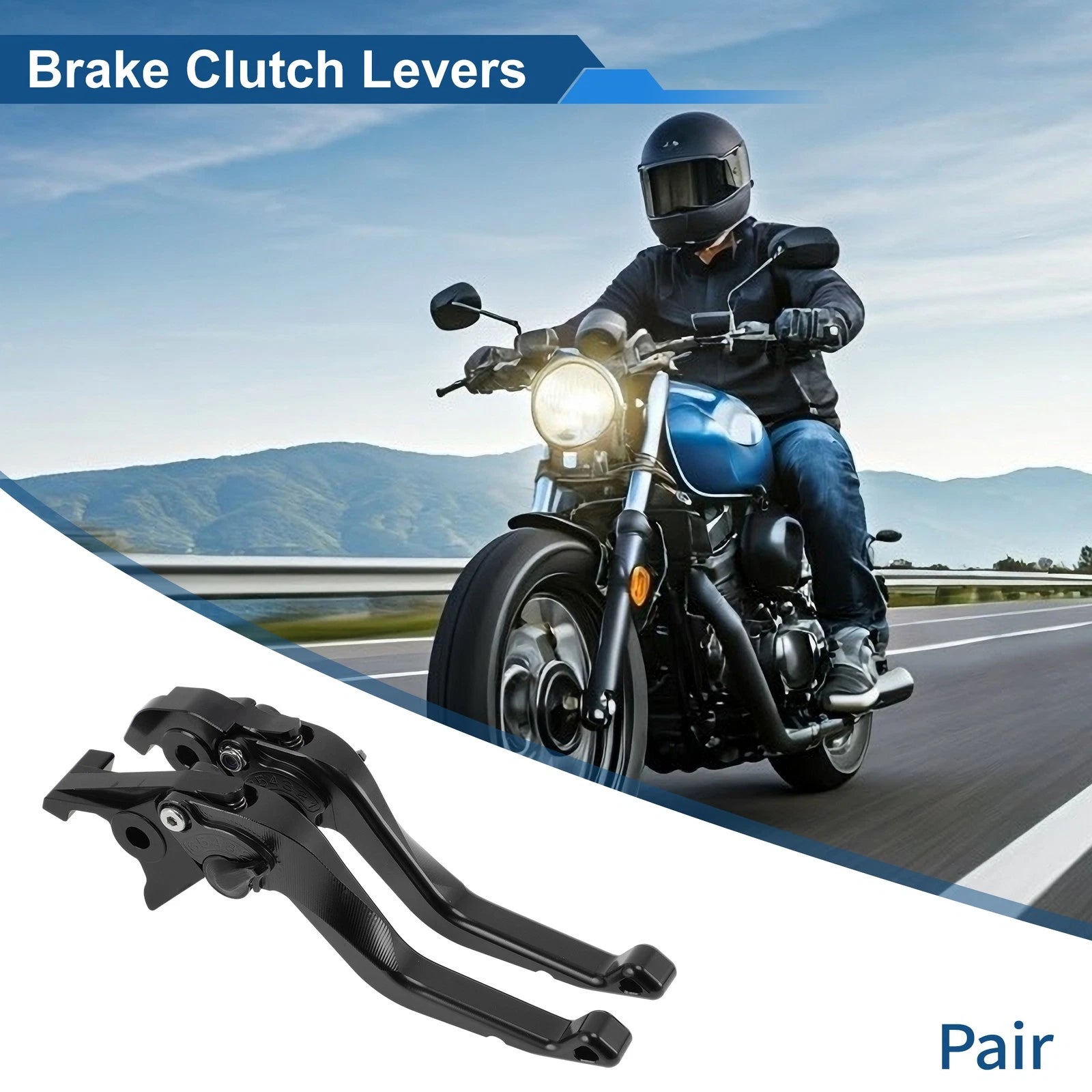 Adjustable Short Brake Clutch Levers for Honda VFR750 (1991–1997) Black 1 Pair