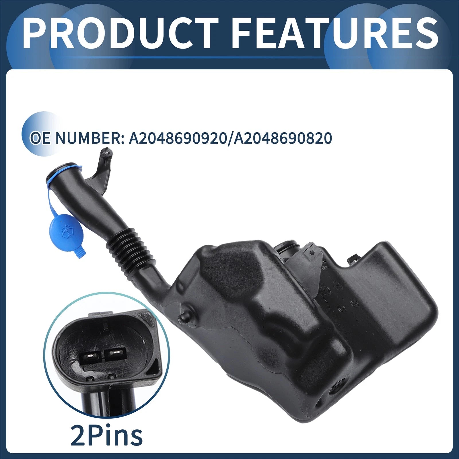 Windshield Washer Reservoir with Cap No.A2048690920 for Mercedes-Benz GLK250 (2013–2015)
