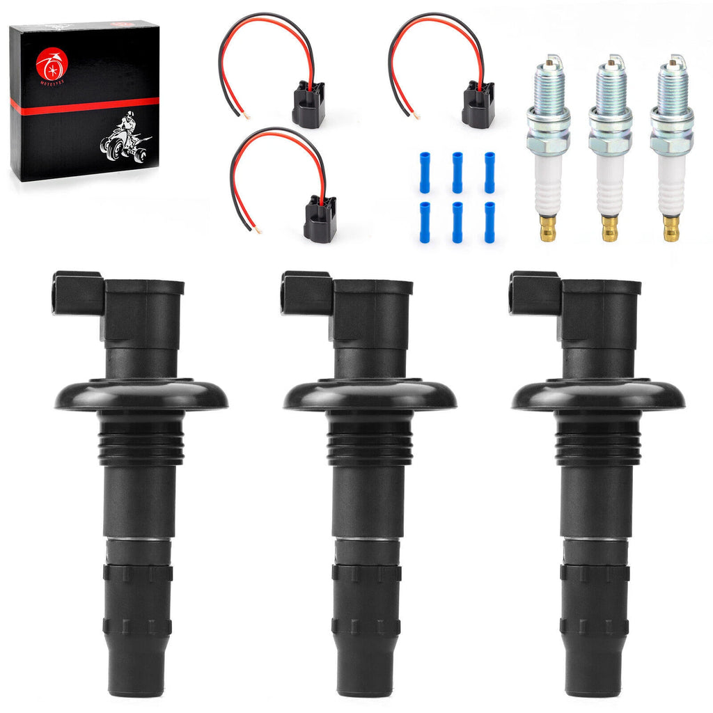 3X Ignition Coil & Plug for SeaDoo GTX RXT RXP GTI GTS 130 155 215 255 260 (2002–2023)
