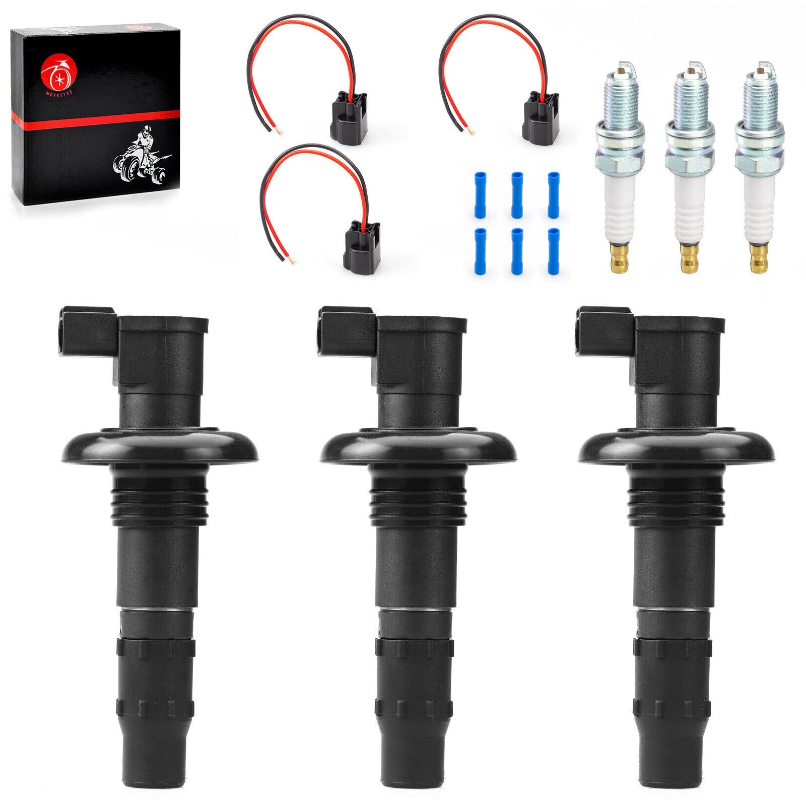 3X Ignition Coil & Plug for SeaDoo GTX RXT RXP GTI GTS 130 155 215 255 260 (2002–2023)