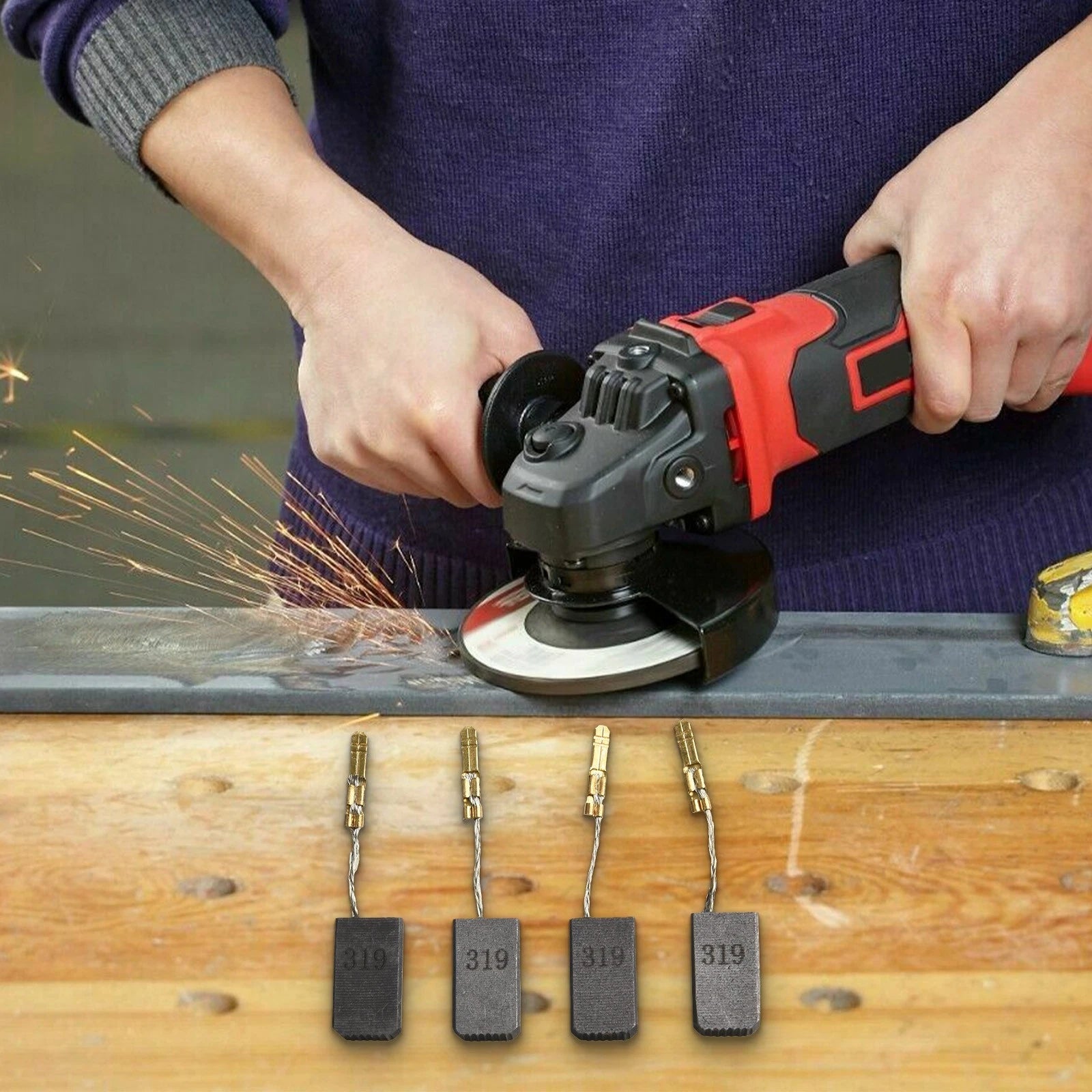 Set of 4 Carbon Brushes for W8115 WE14150 Model