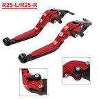 CNC Extendable Brake Clutch Levers for Yamaha YZF R3 R25 MT-03 (2015–2023) Red