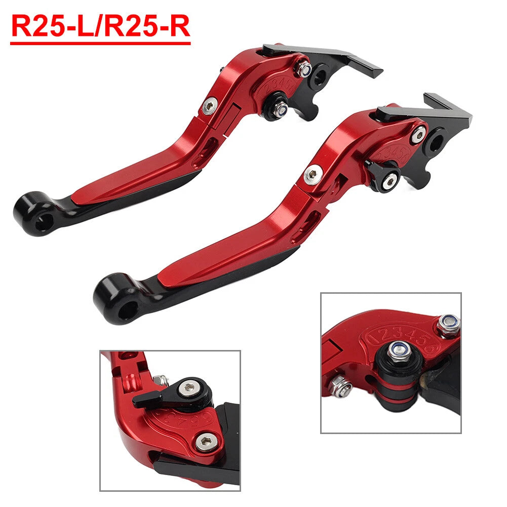 CNC Extendable Brake Clutch Levers for Yamaha YZF R3 R25 MT-03 (2015–2023) Red