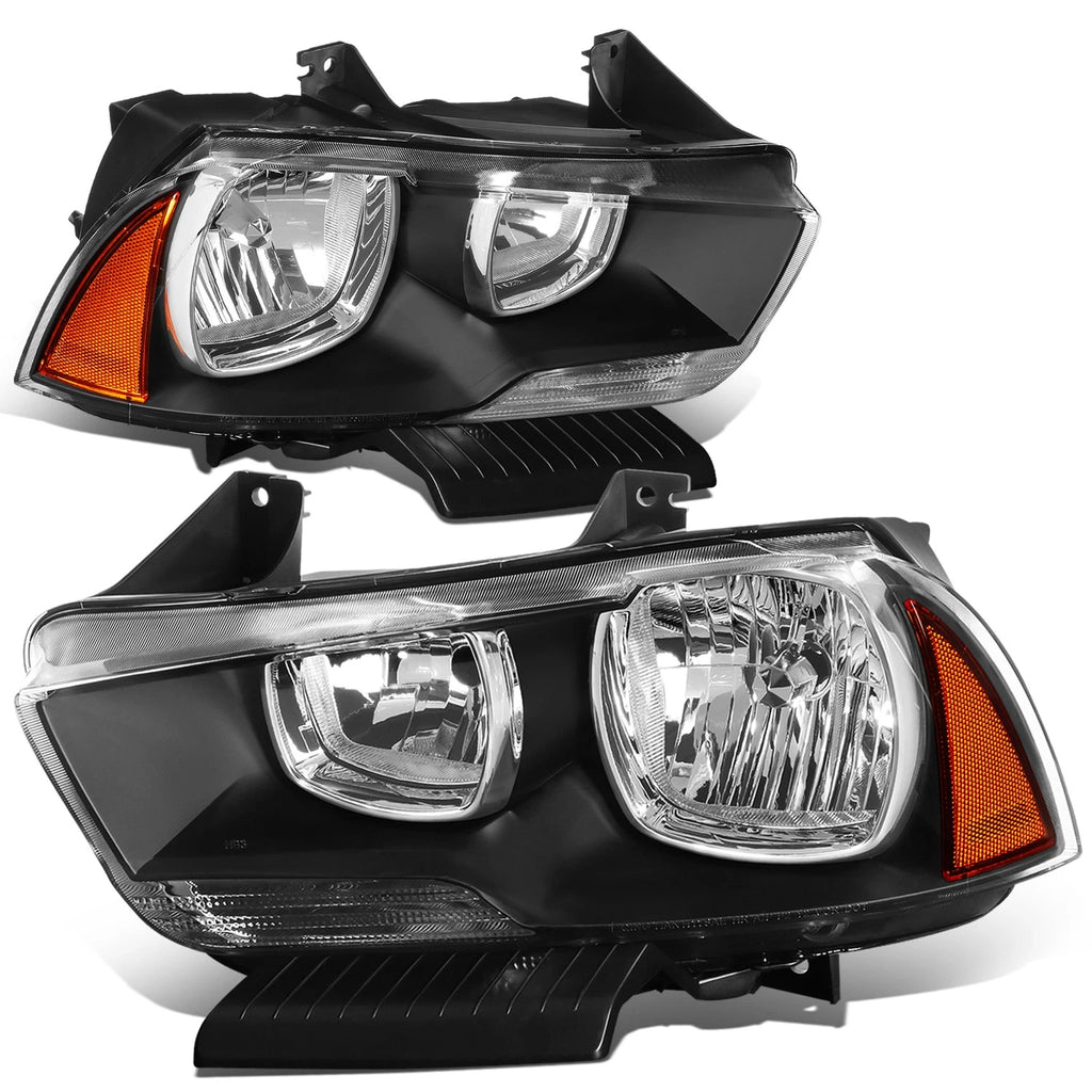 Headlight Set with Amber Corner & LED Fog Lights for Dodge Charger (2011–2014)