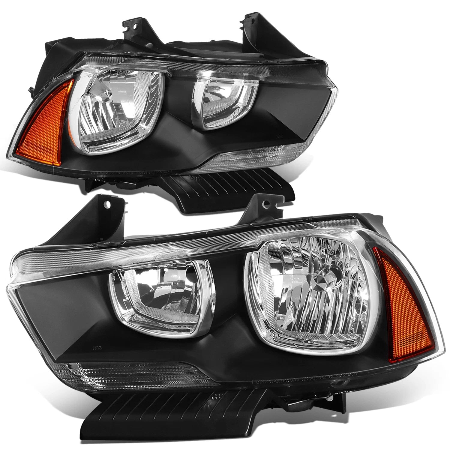 Headlight Set with Amber Corner & LED Fog Lights for Dodge Charger (2011–2014)