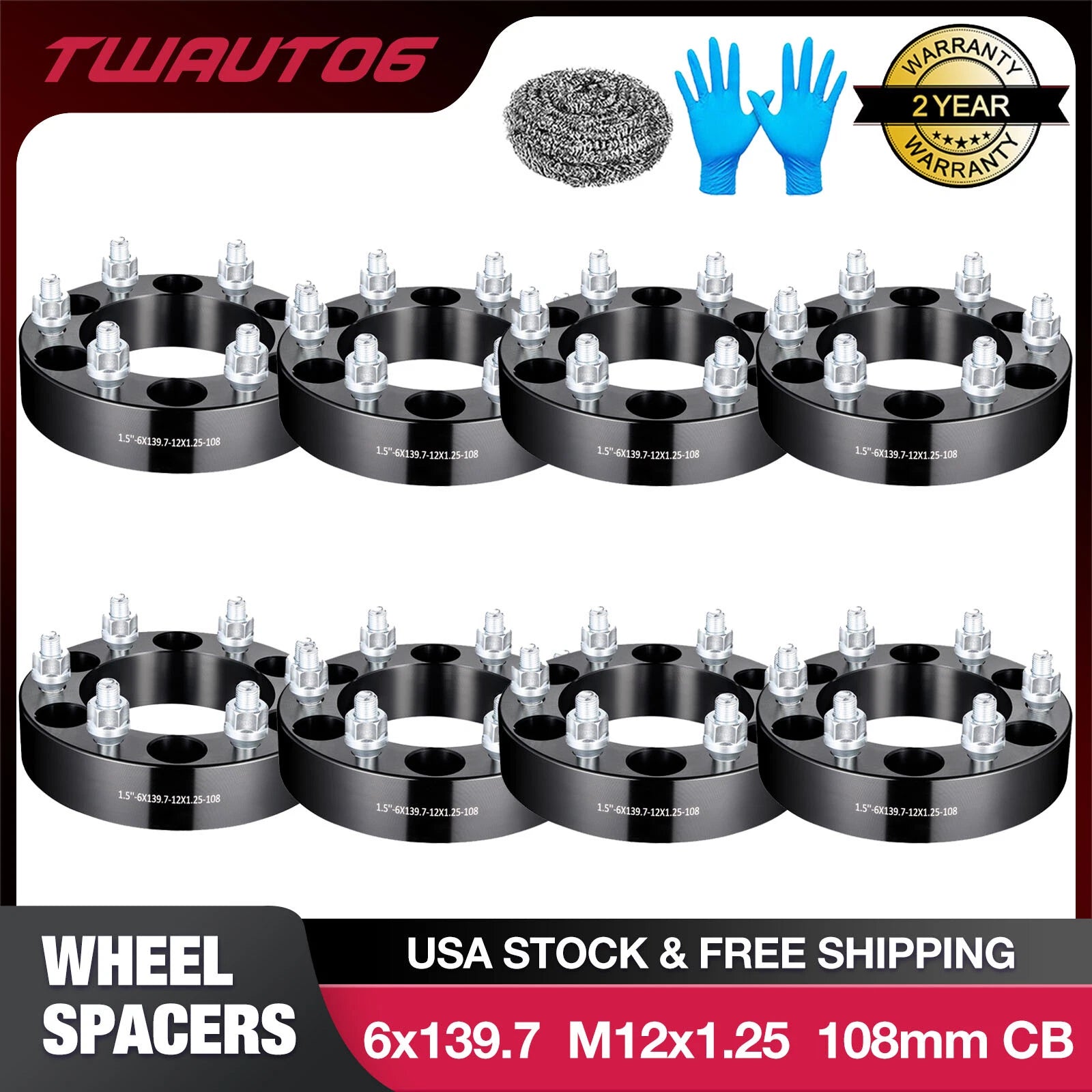 Set of 4 Wheel Spacers 1"/1.5"/2" 6x5.5 for Nissan Titan Pathfinder Frontier