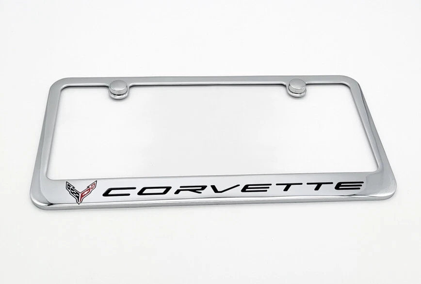 Chrome License Plate Frame Replacement for Chevrolet Corvette C8 (2020–2024)