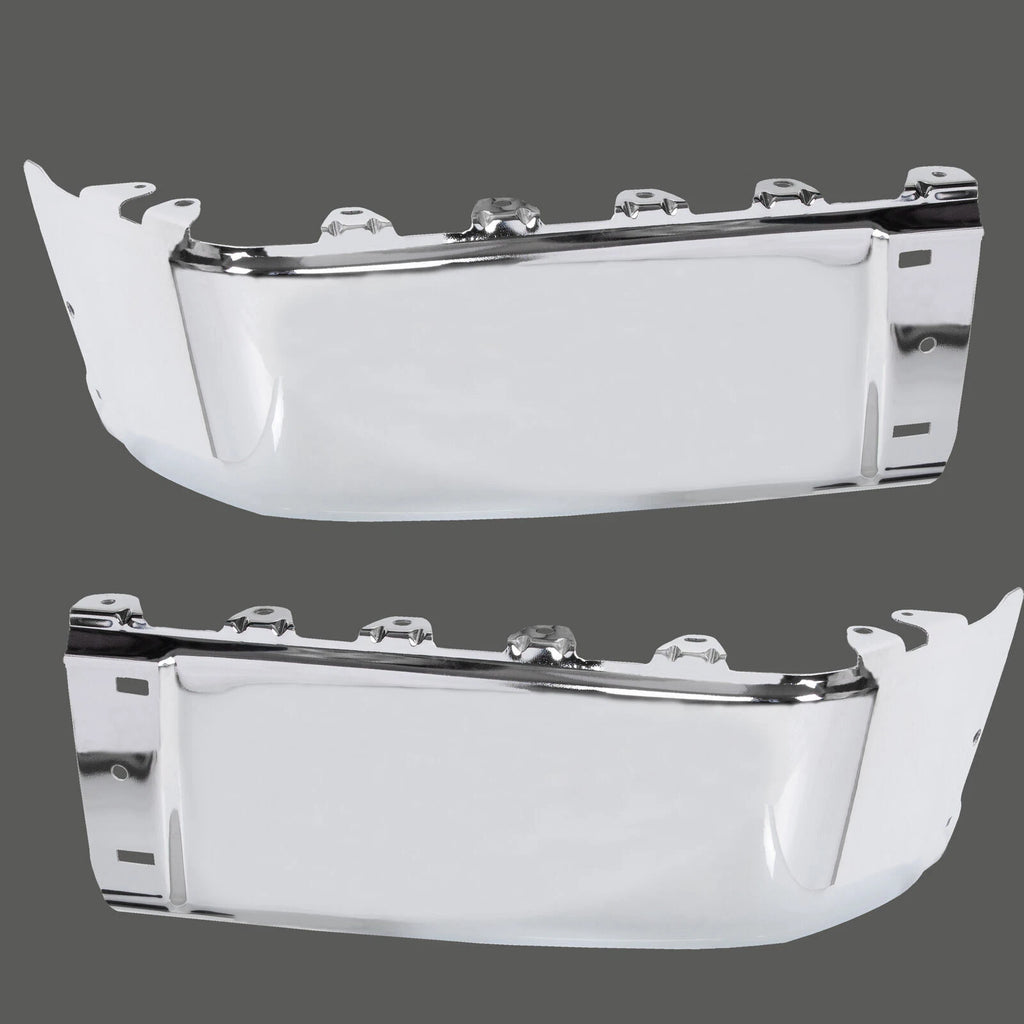 Set of 2 Chrome Rear Bumper End Caps for Silverado Sierra (2007–2013)