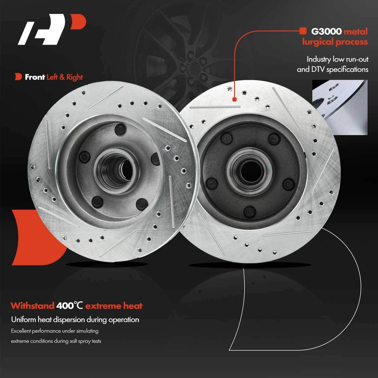 Front Drilled Brake Rotors & Ceramic Pads for Ford F-150 (1994–1996)