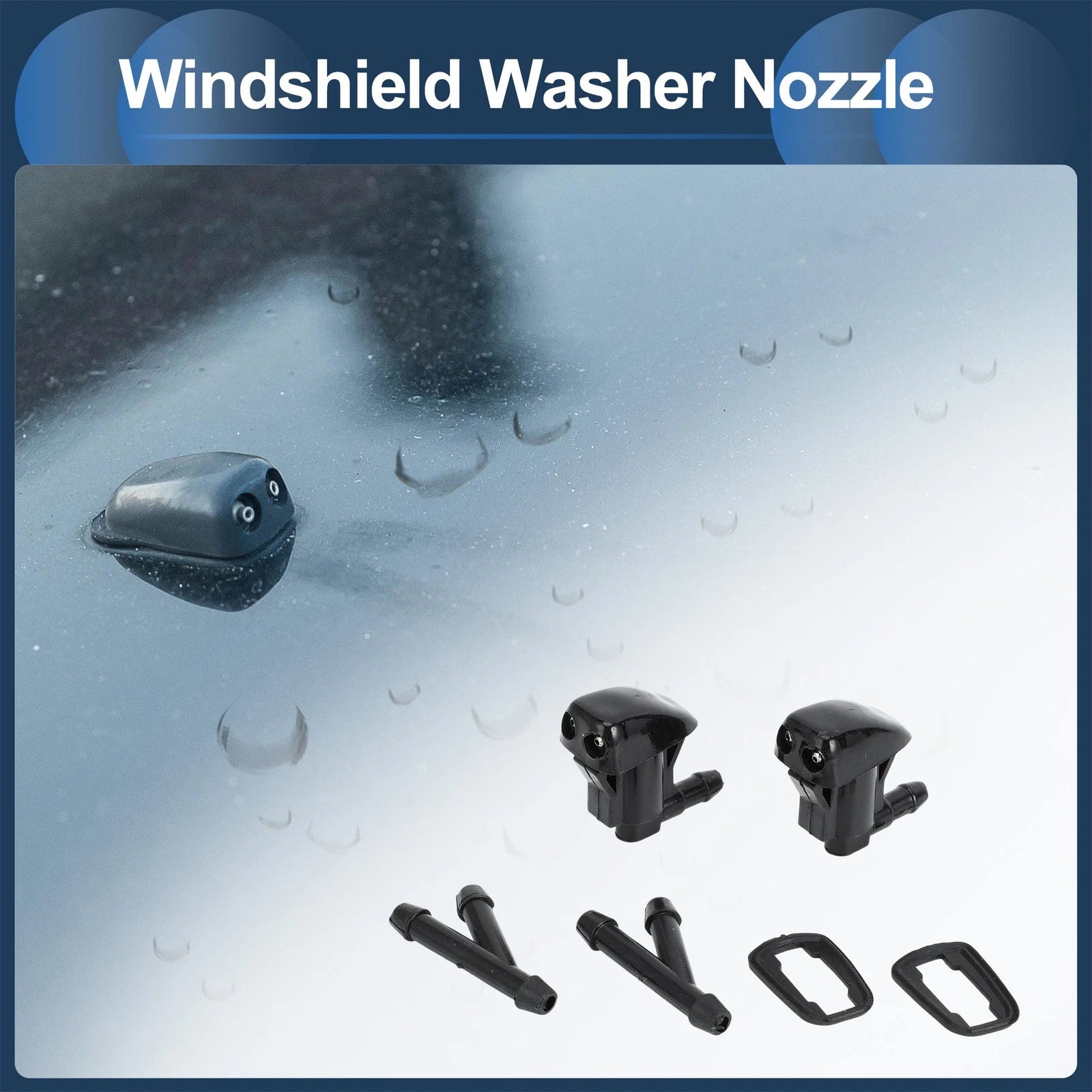 Windshield Washer Nozzle with Hose Connector for Jeep (No. 55372143AB)
