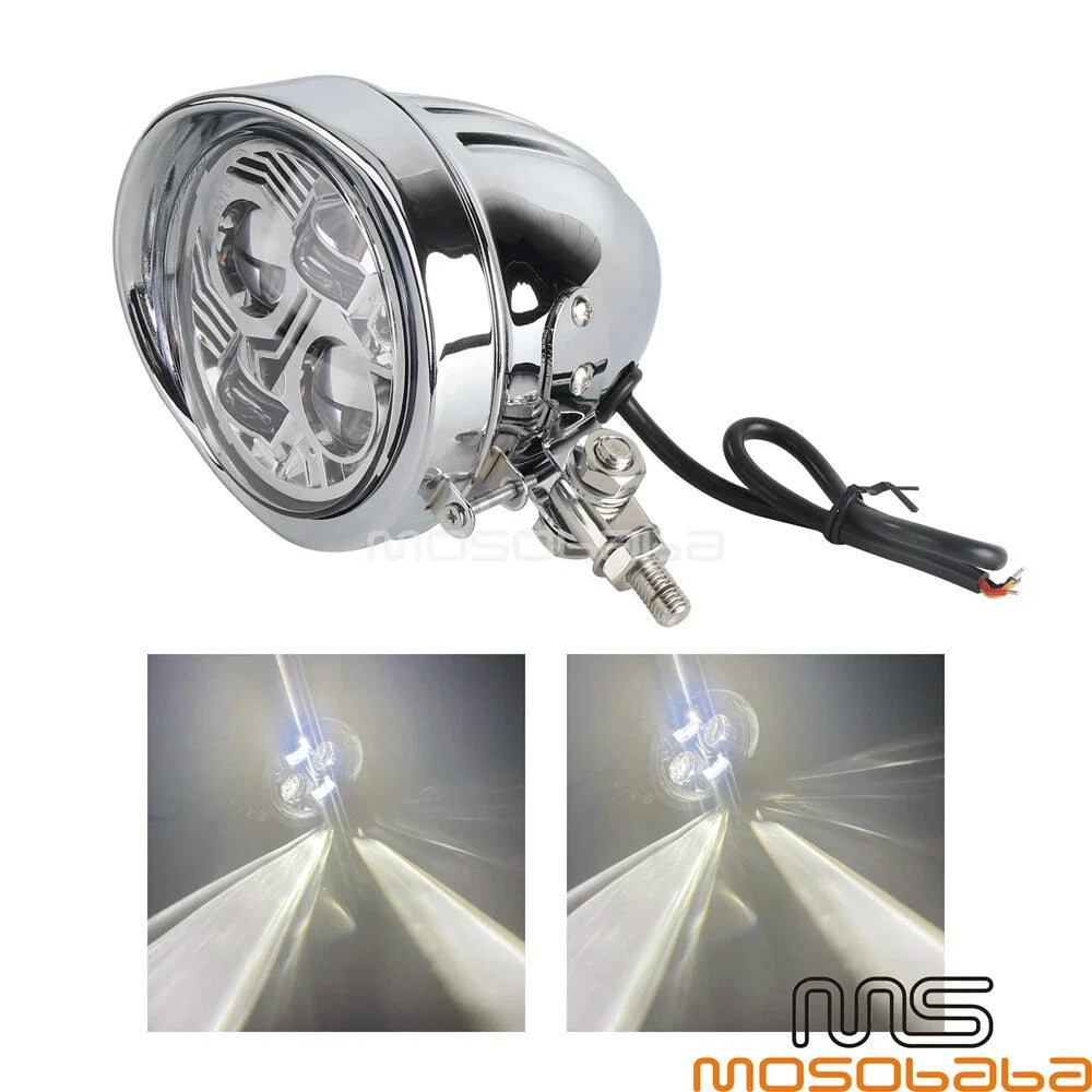 4.5" White LED Headlight for Harley Chopper Bobber