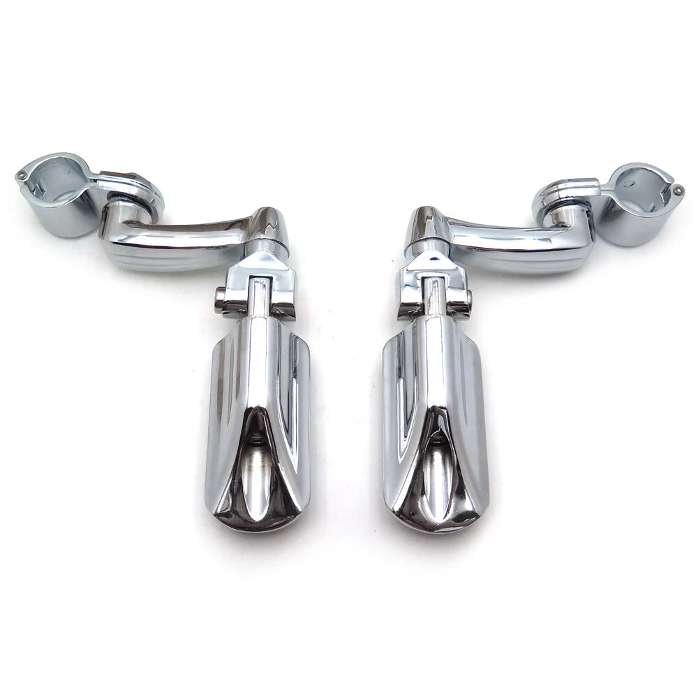 Chrome 1 1/4" Gear Skull FootPeg Clamp for Harley Sportster Touring (D)