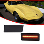 2X Smoke Lens Amber LED Front Side Marker Lights for Chevy Corvette C3 (1974–1979)