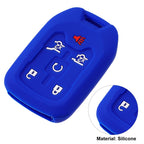 2X Silicone Key Fob Case Cover for Chevrolet Suburban (2015–2020) Black Blue