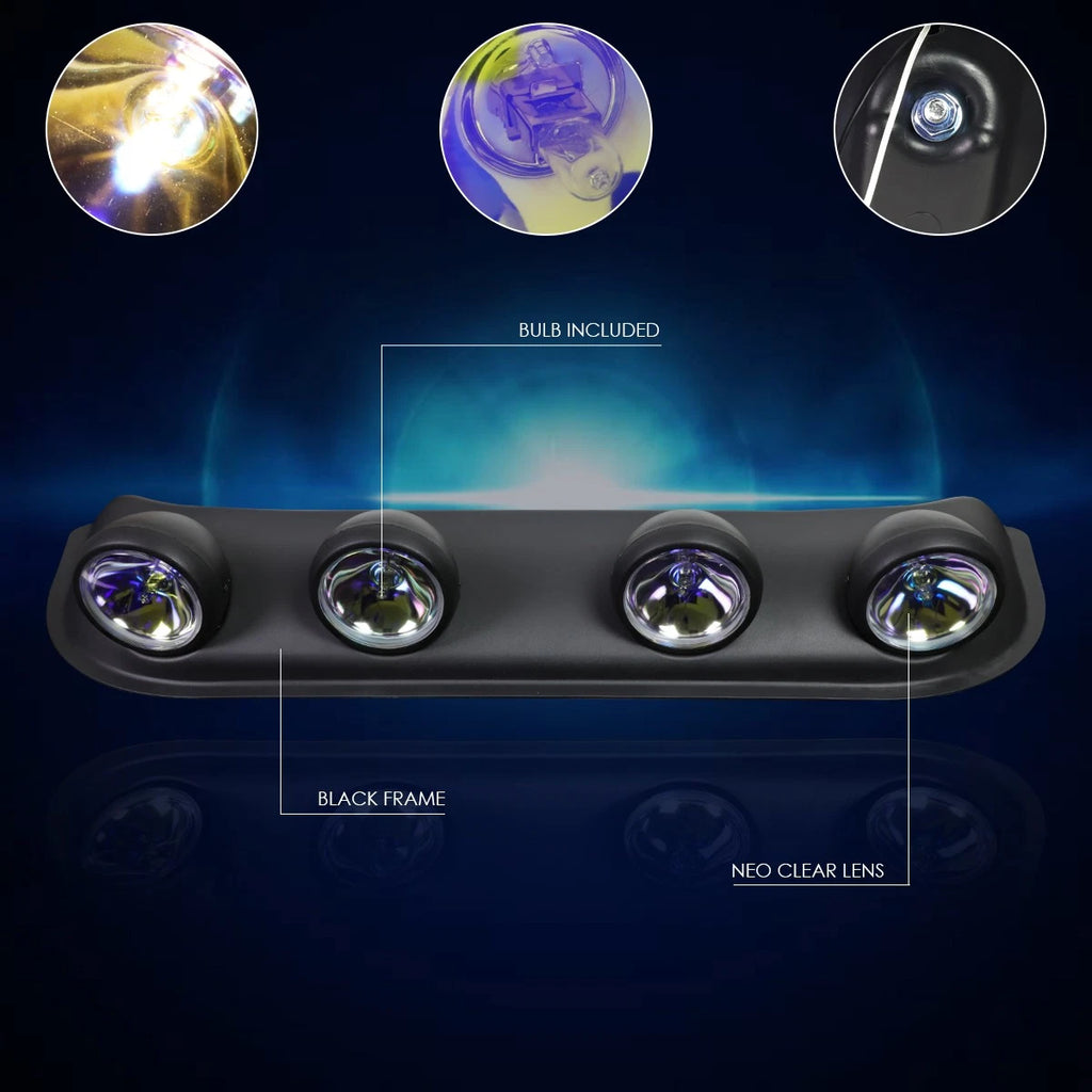 Set of 2 Neo Chrome Off-Road Roof Mounted Fog Lights with Switch & Harness