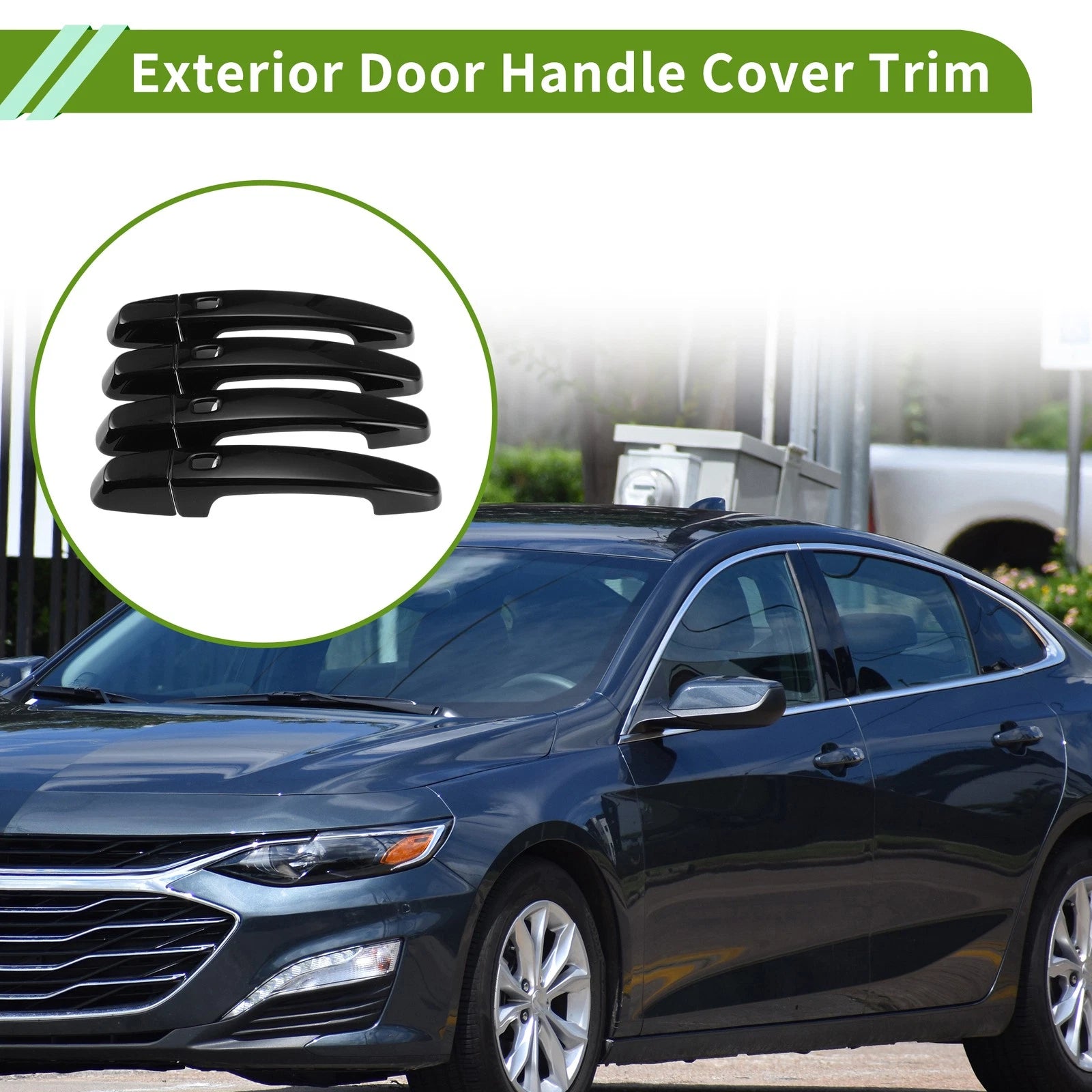 Door Handle Cover Set of 4 for Chevrolet Malibu (2016–2025) Glossy Black