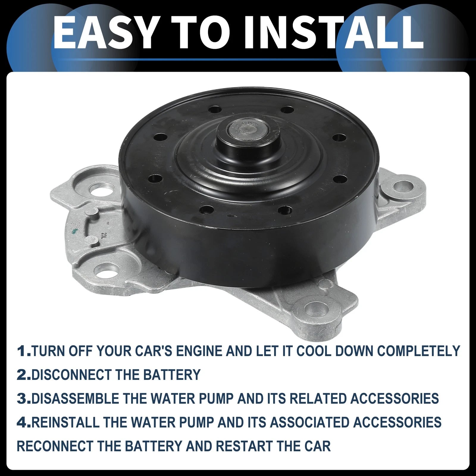 Water Pump for Toyota Corolla (2009–2019) No. 1610039465 with Rubber Kit