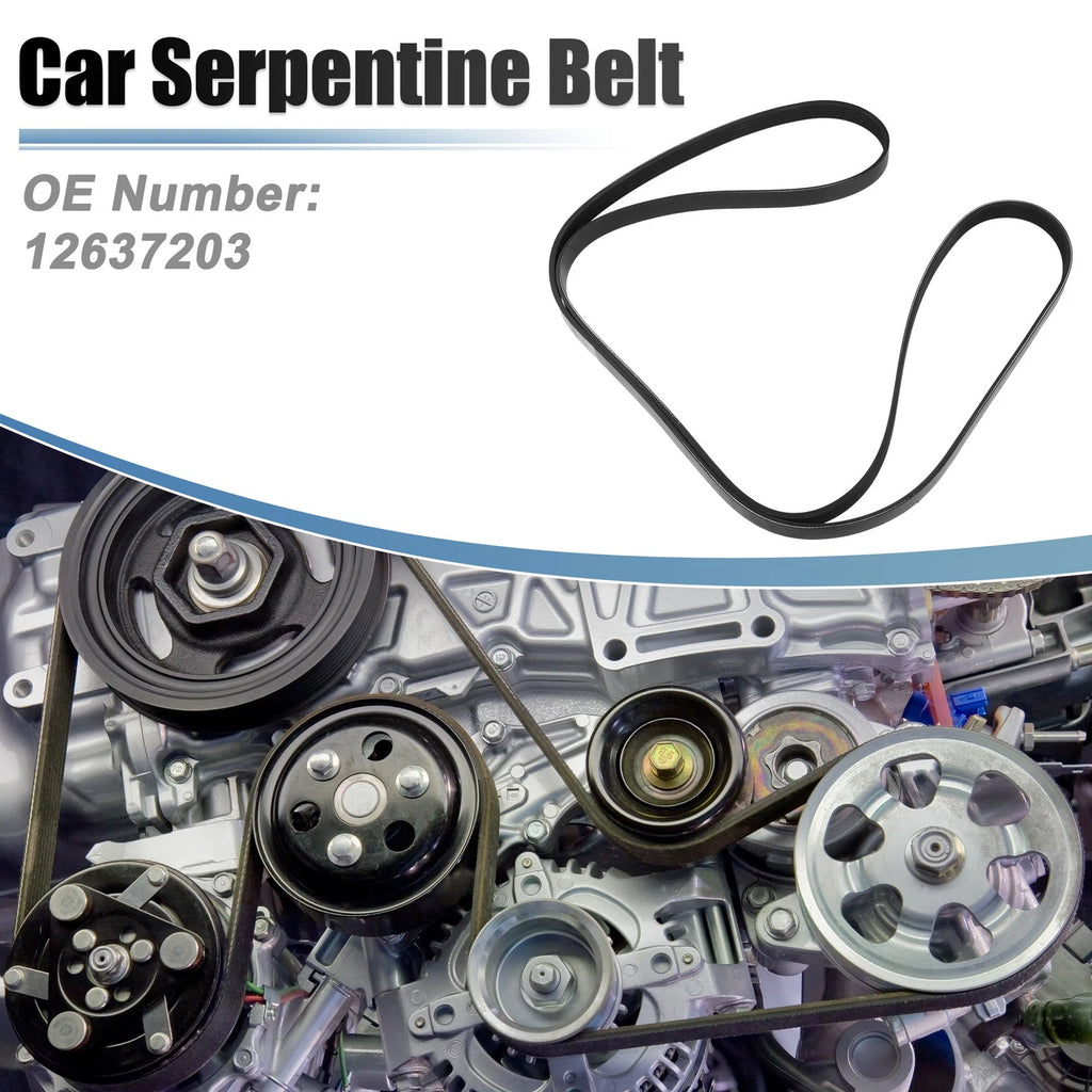 Serpentine Belt for Mazda B3000 3.0L (2002–2003) No. 12637203 Rubber Black