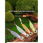 Fly Fishing Lure with Flash Body Tube, Natural Feather Tail, 3D Eyes