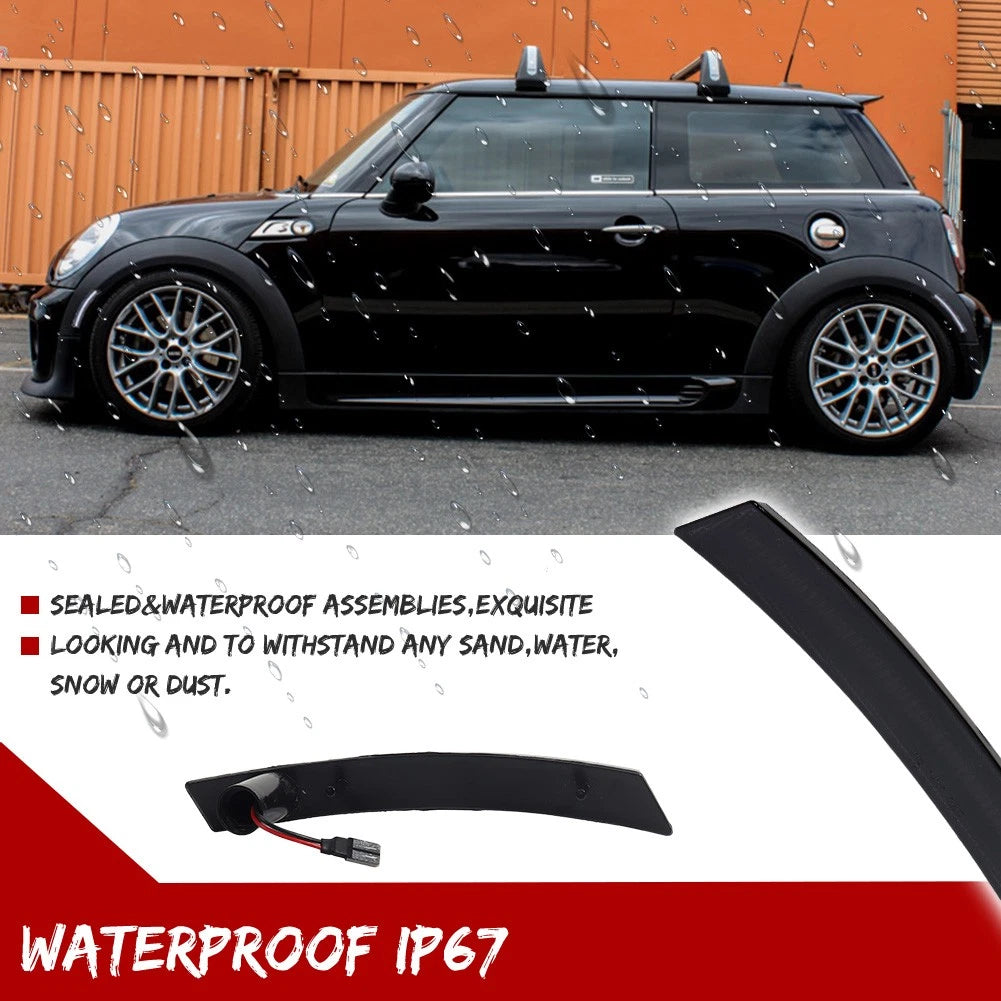 Smoked Lens White LED Rear Side Marker Lights for MINI Cooper (2002–2008)