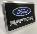 Billet Aluminum Tow Hitch Cover Plug with Ford Raptor Logo for (2017–2024)