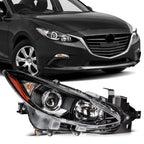 Right Passenger Side Headlight for Mazda 3 (2014–2016) - Black