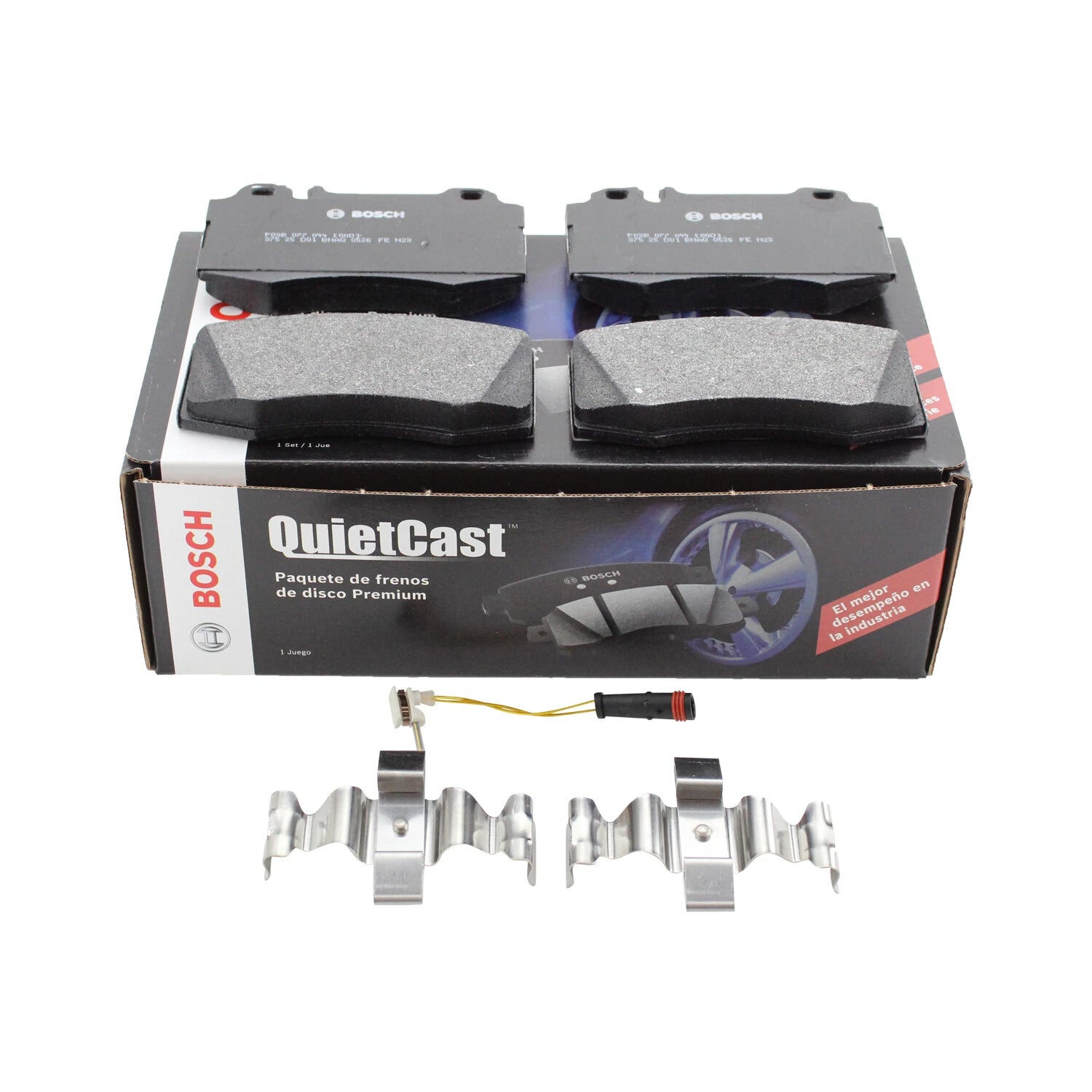 Set of 4 Bosch QuietCast Semi-Metallic Brake Pads for Mercedes C215 W163 W220 R129