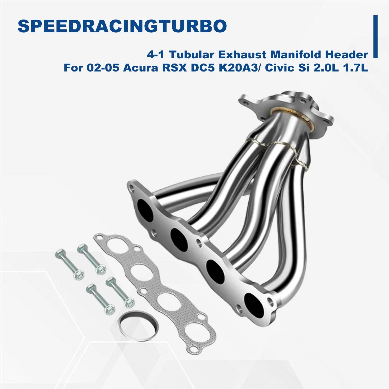 4-1 Exhaust Manifold Header for Honda Civic SI EP3 (2002–2005) & RSX DC5 (2002–2006) K20A3 2.0