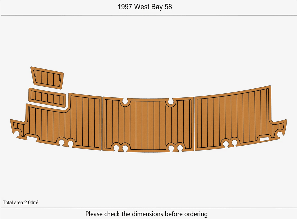 EVA Pads for West Bay 58 Swim Platform (1997) - Faux Teak Deck Flooring Mat