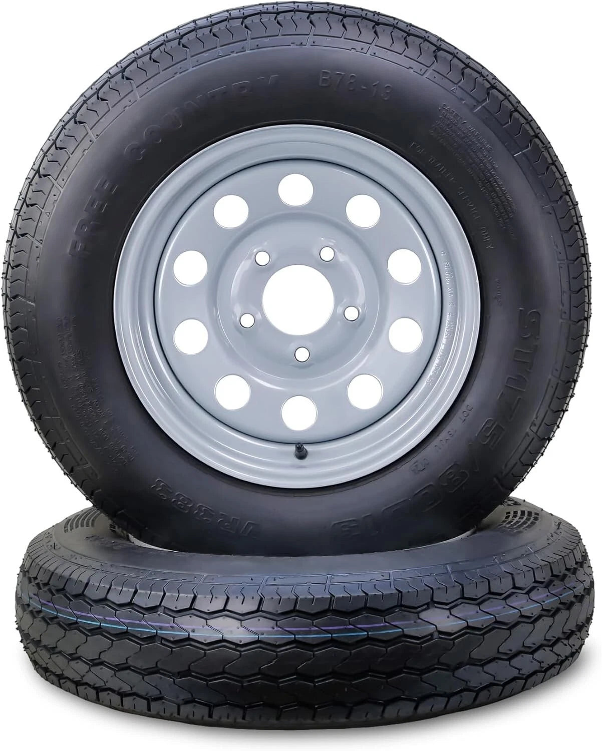 2 Free Country Trailer Tire Rim ST175/80D13 8-Ply 5 Lug x 4.5" (N/A)