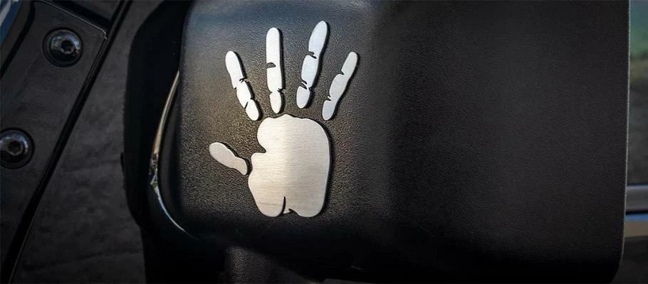 Waving Hands Emblems Badges Pair for Jeep Wrangler JL JT JK (2007–2023)